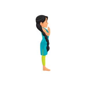 women performing Pranamasana (prayer pose) step 12 of Surya Namaskar