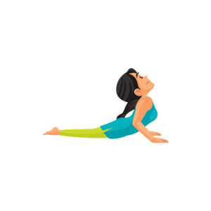 women performing Bhujangasana (Cobra Pose) step 7 of Surya Namaskar