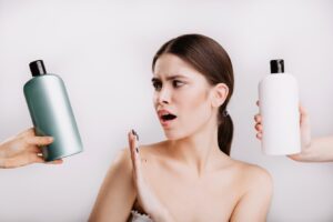 Avoid hard hair products to stop hair loss