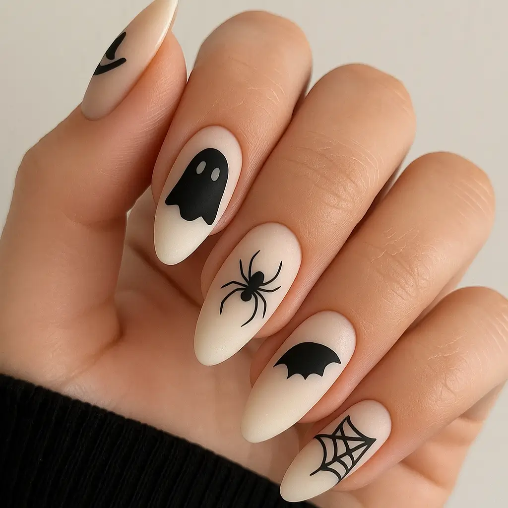 simple Halloween nail design
