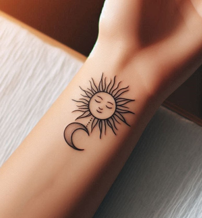 sun and moon tattoo