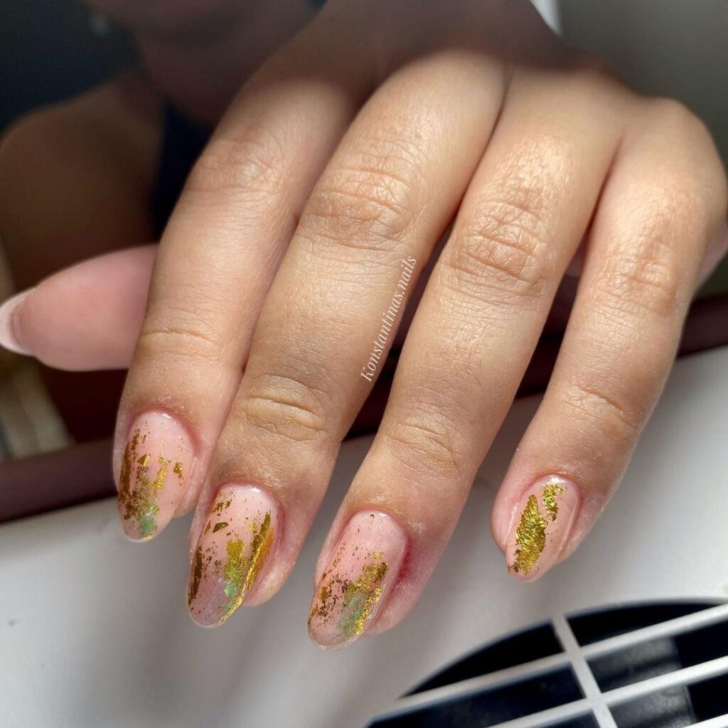 gold foil nails