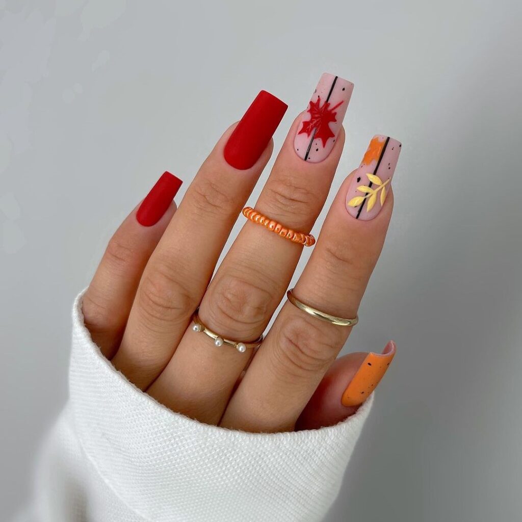 autumn leaf nail design