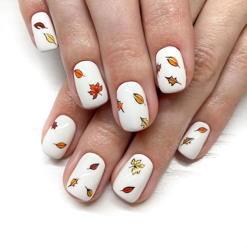 fall leaf nail design