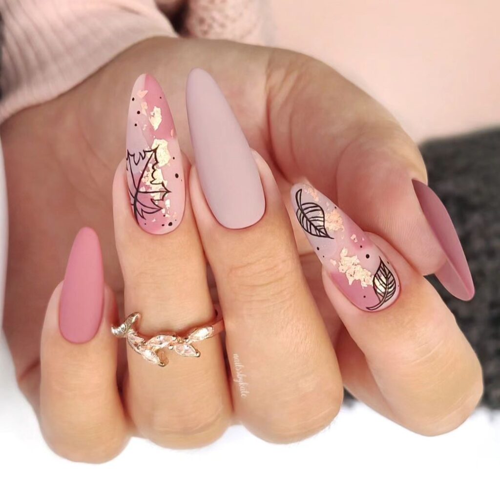 leaf nail design