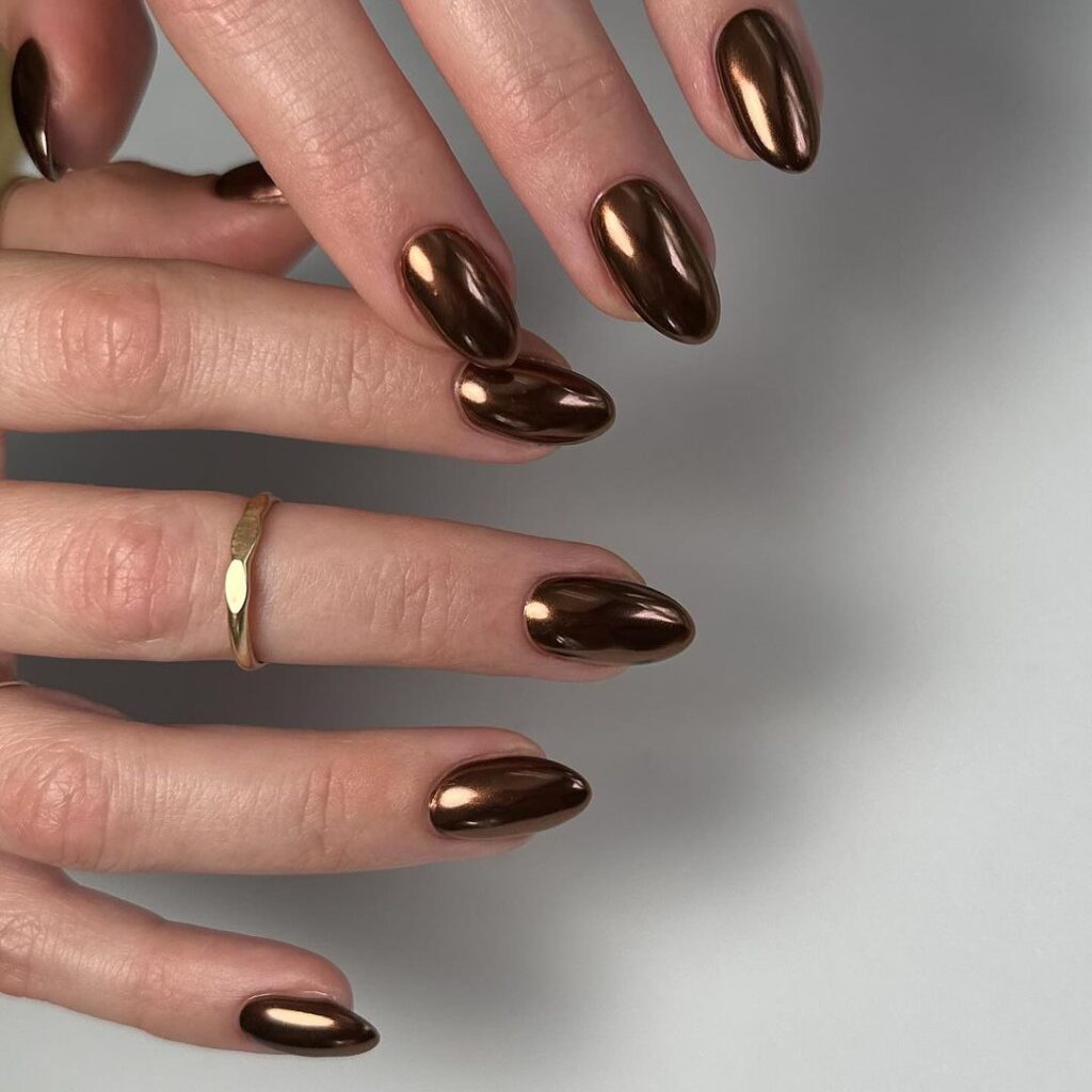 metallic fall nail designs