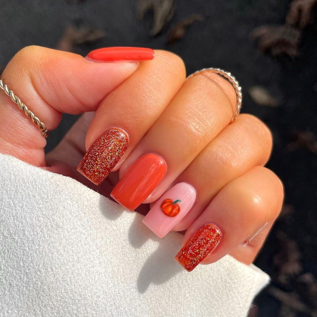 pumpkin nail design