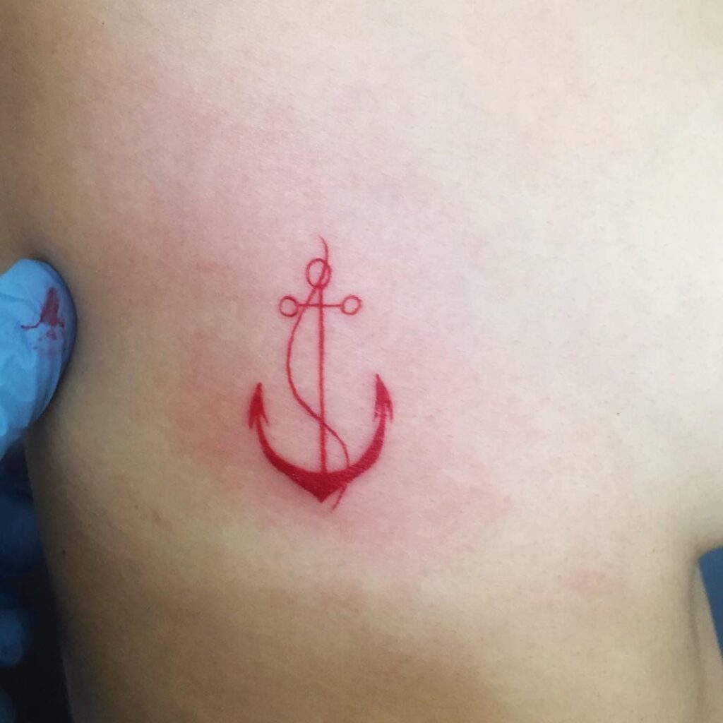 red anchor tattoo