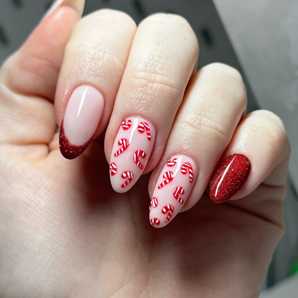 candy cane nails