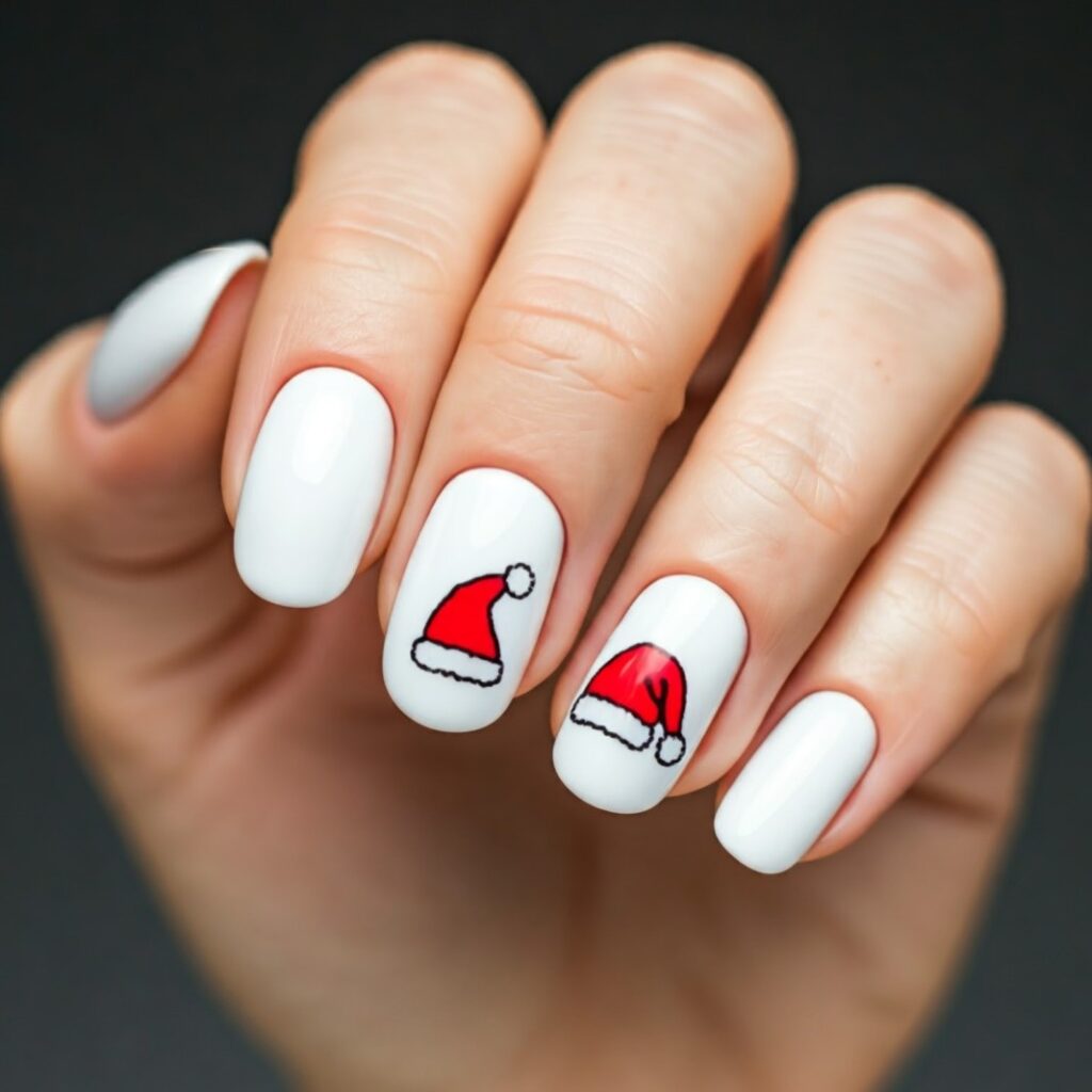 simple Christmas nail art