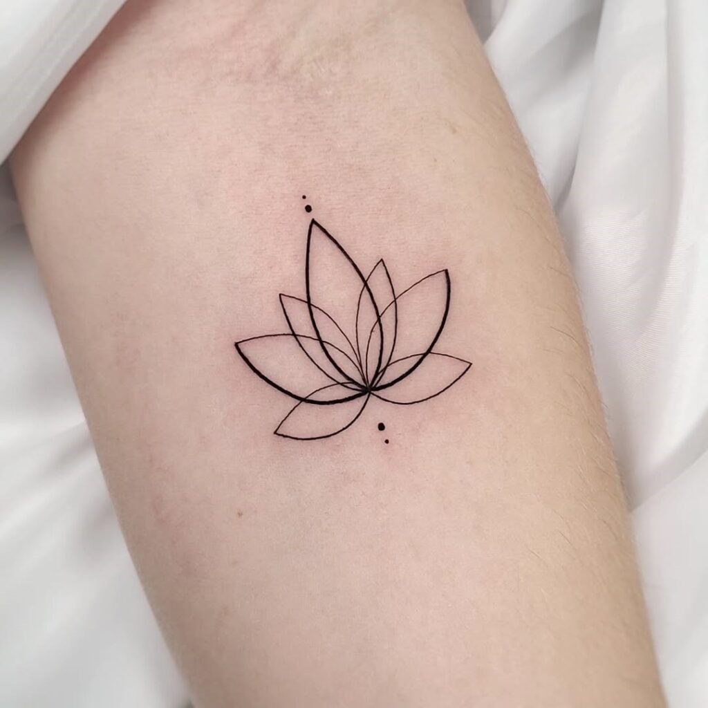 minimalist lotus tattoo for women