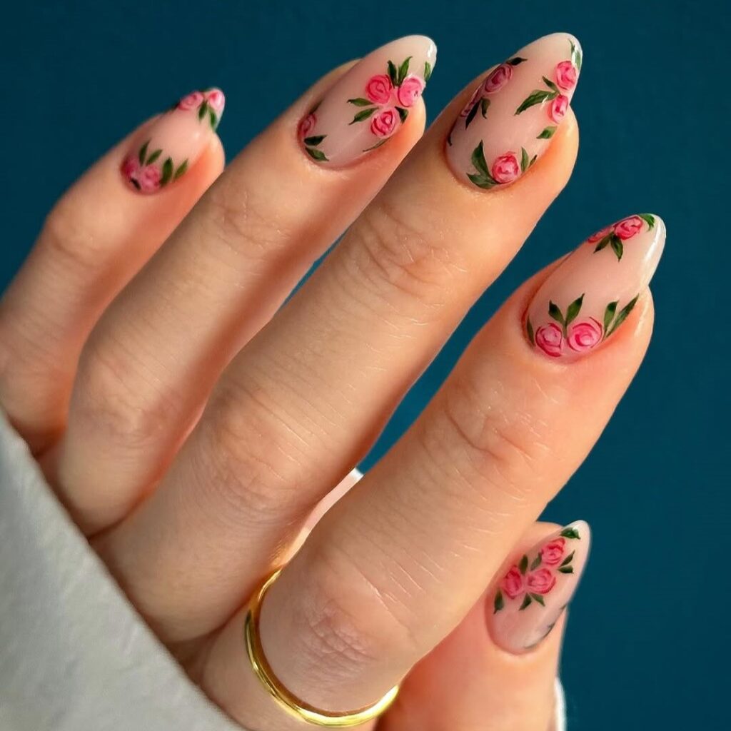 rose nail art