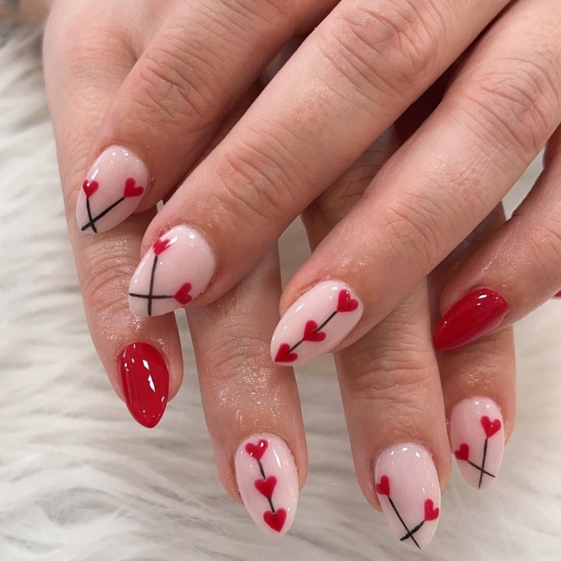 heart nails design