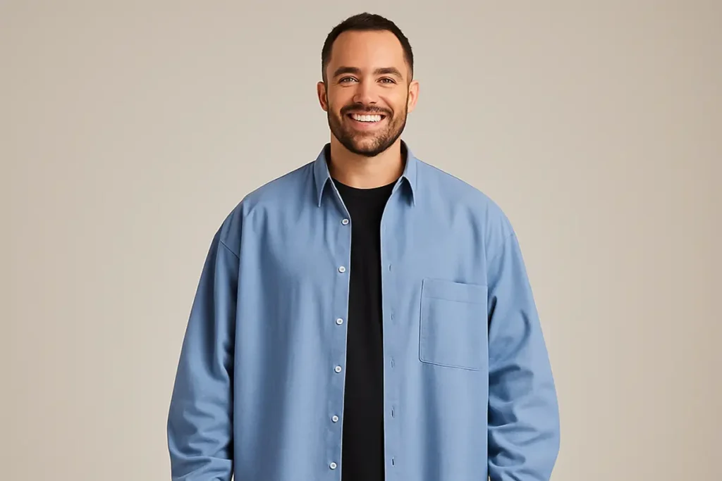 man wearing a xxxxl shirt